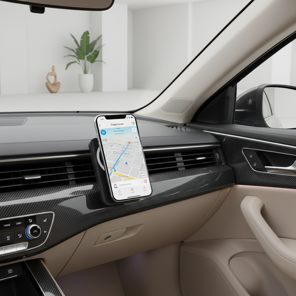 Cargador Inalámbrico Magnético 15W para Auto – Compatible con iPhone MagSafe