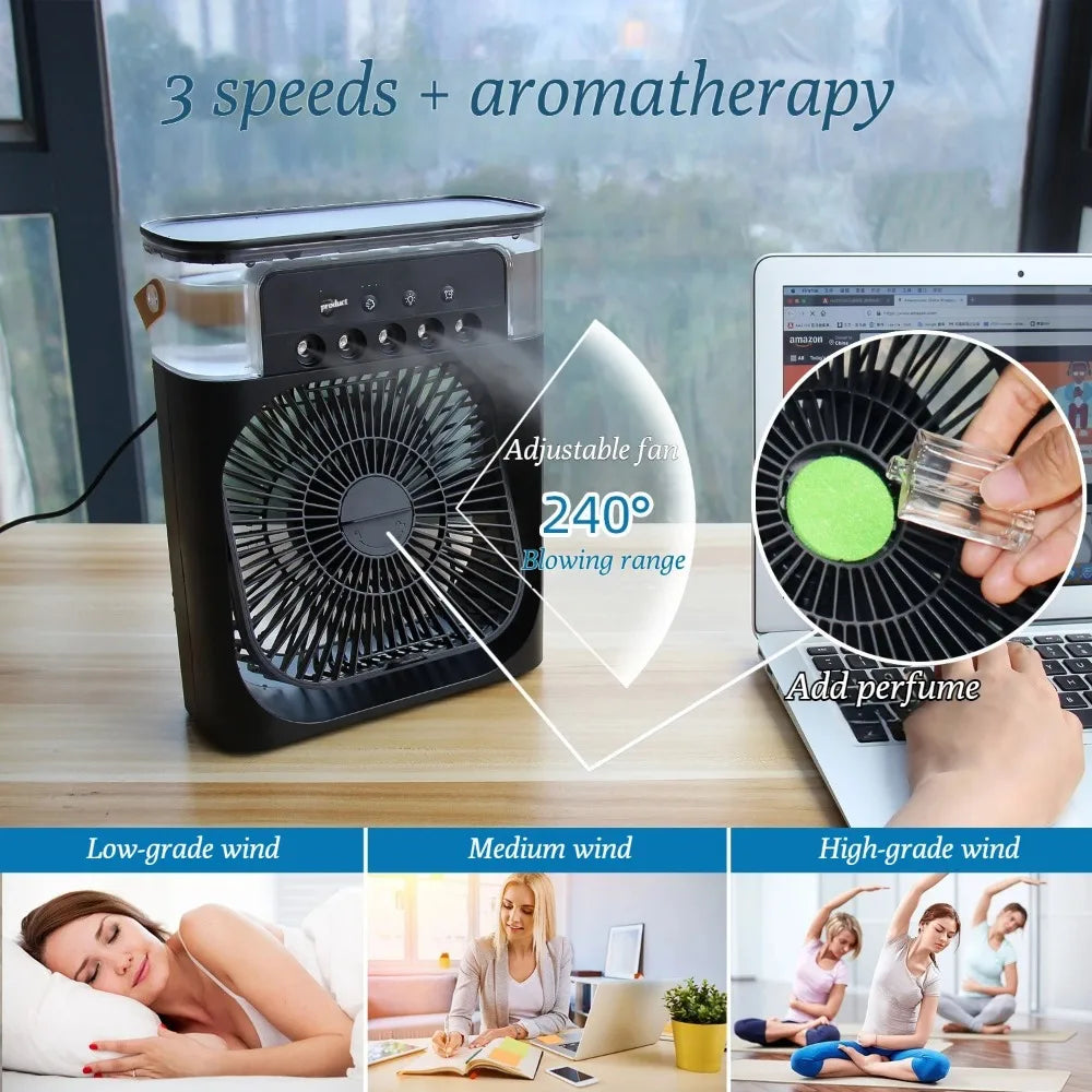 New USB Humidifier Fan with 5 Sprays for Office, Dorm, and Home Use –