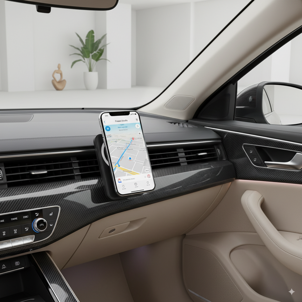 Cargador Inalámbrico Magnético 15W para Auto – Compatible con iPhone MagSafe