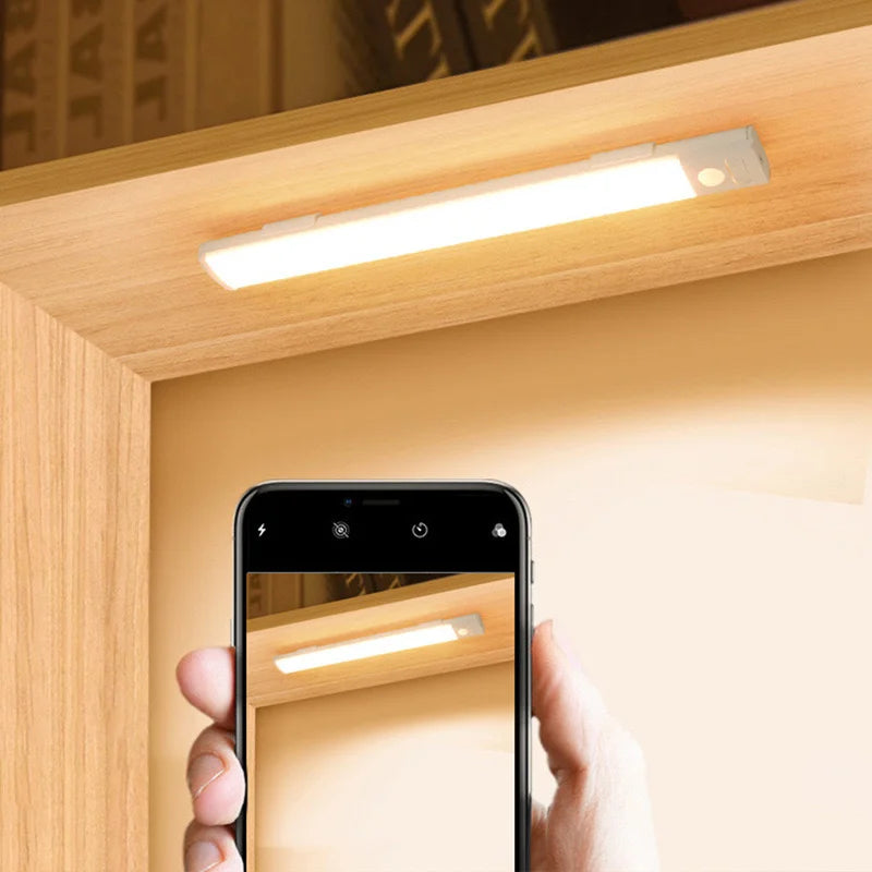 1pc Wireless Rechargeable LED Motion Sensor Cabinet Light - Ideal for