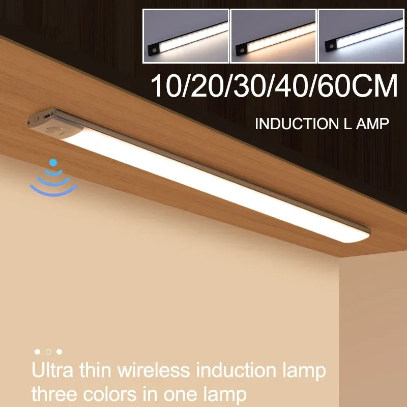 1pc Wireless Rechargeable LED Motion Sensor Cabinet Light - Ideal for