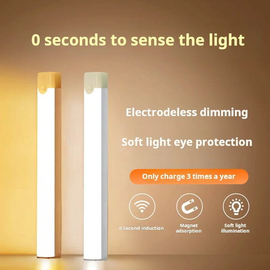 1pc Wireless Rechargeable LED Motion Sensor Cabinet Light - Ideal for
